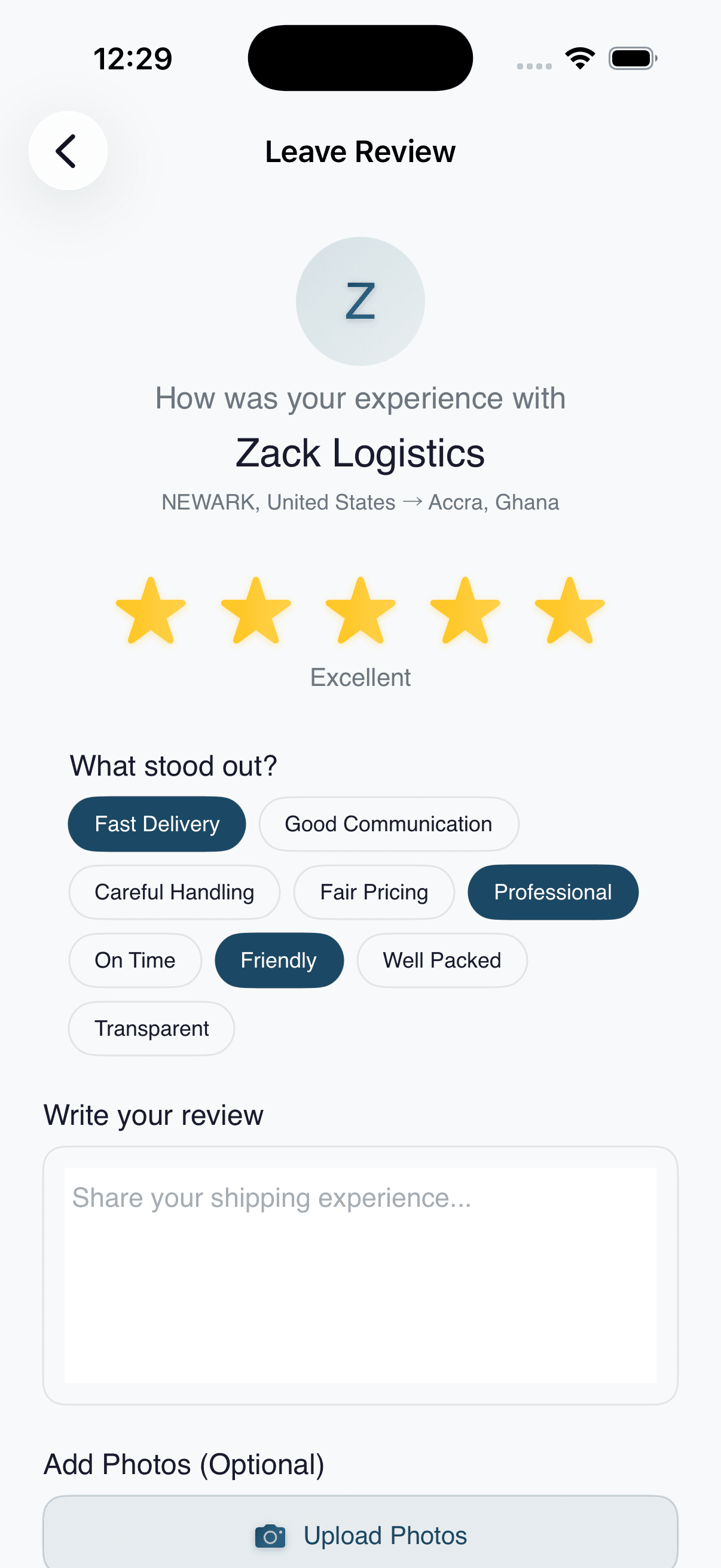 Reviews & ratings — Rate providers with photos and help the community ship smarter.