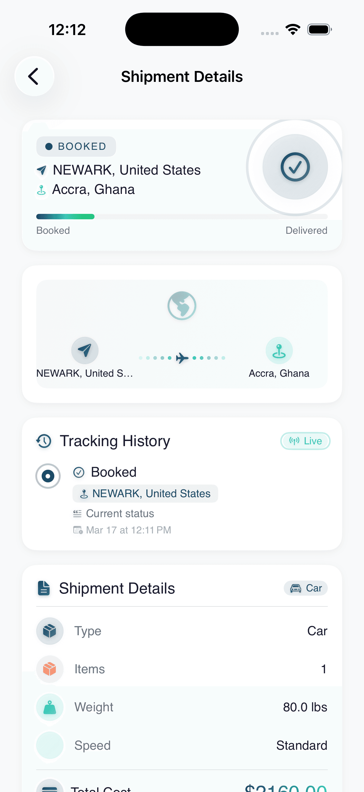 Live tracking — Real-time updates and delivery progress from pickup to door.